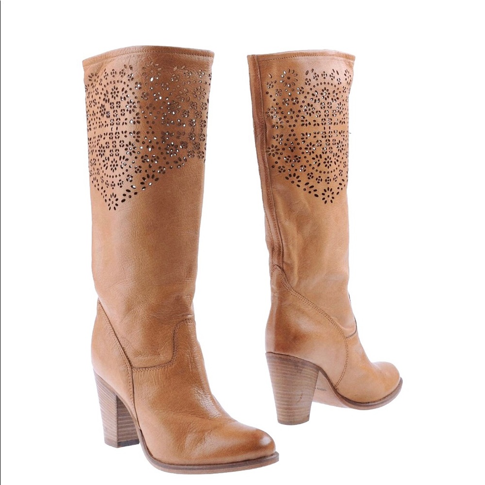 Zanfrini Cantu laser cut Leather Boots 35